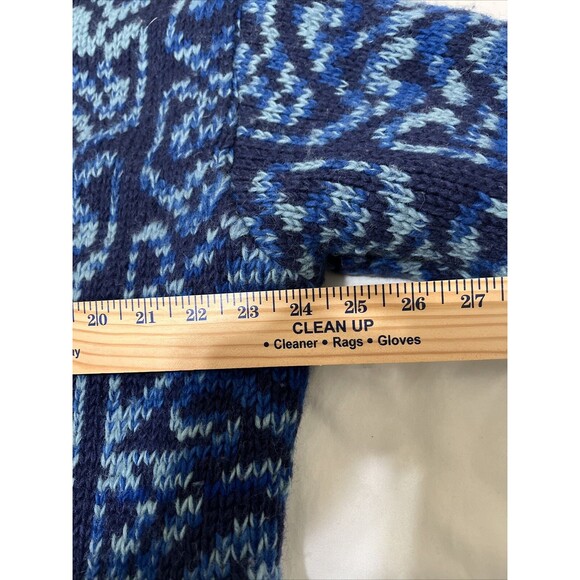 Cardigan Sweater Zip Handmade NEPAL 100% Himalayan Wool Lined L Cabincore Heavy - Picture 7 of 16